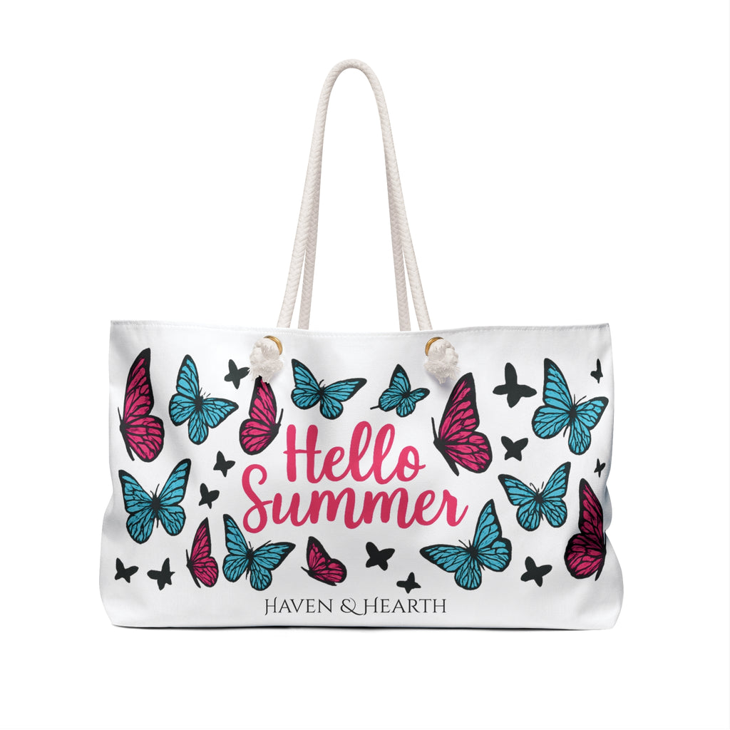Hello Summer Butterfly Weekender Bag