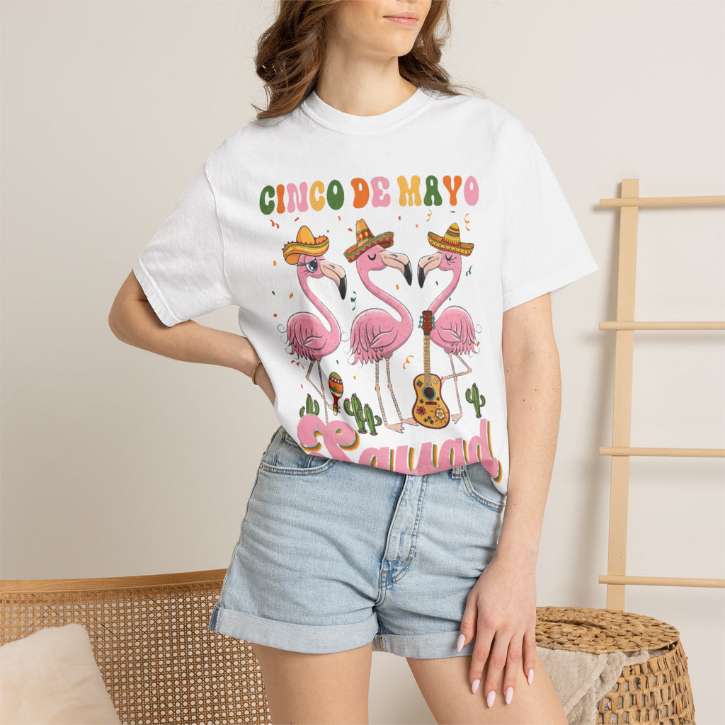 Cinco de Mayo Flamingo Squad T-shirt | Mexican Fiesta Graphic Tee