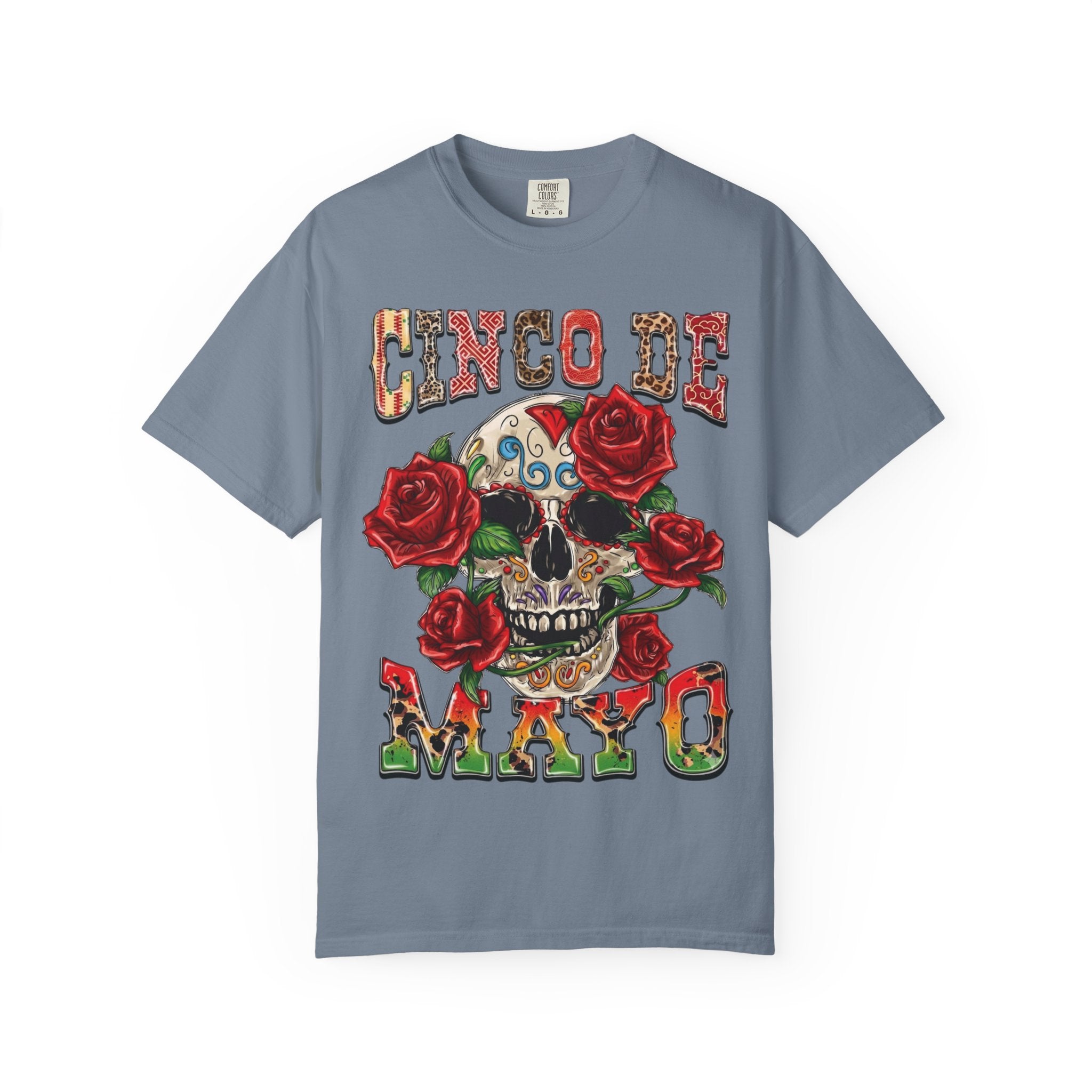 Cinco de Mayo Sugar Skull T-shirt | Floral Rose Skull Tee