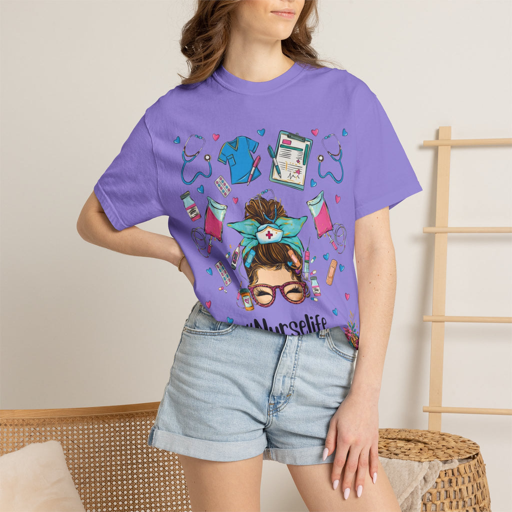 Nurse Life Graphic T-Shirt – #Nurselife Cute Medical Scrubs Design