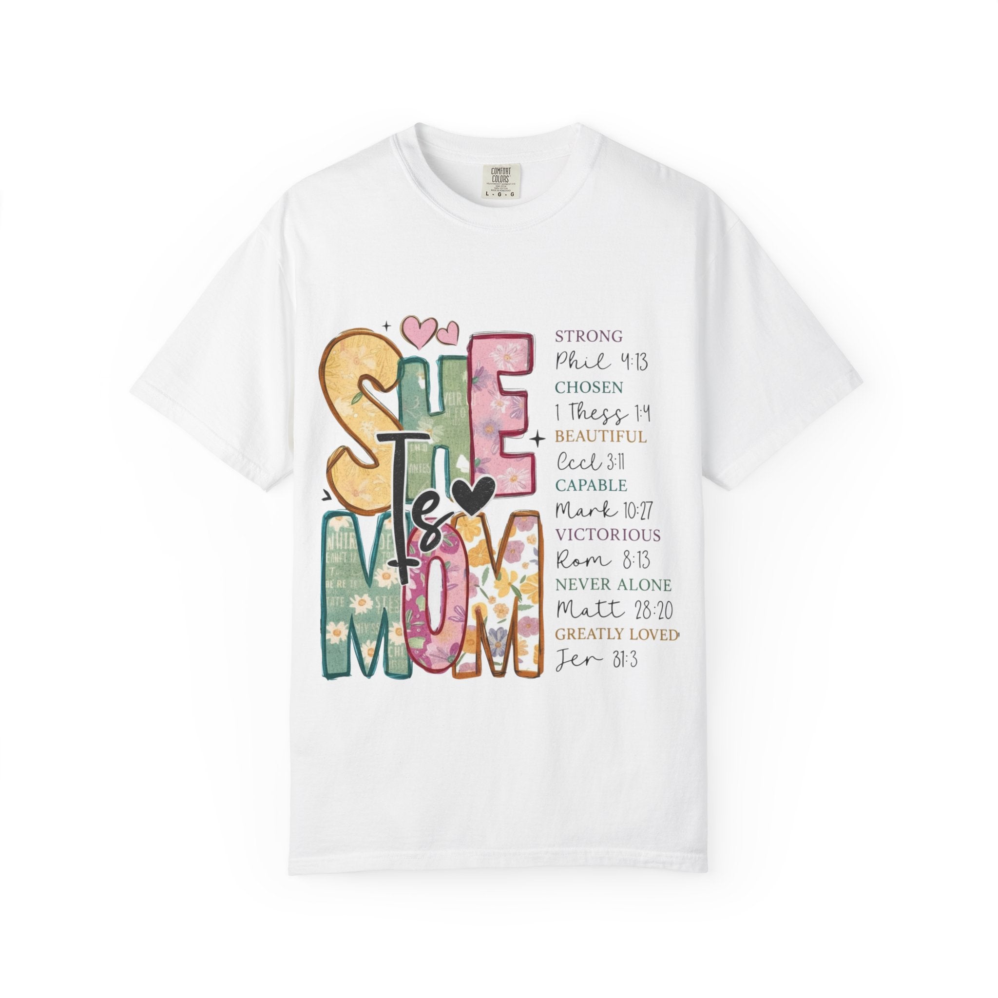 She & Mom Scripture Floral T-Shirt — Faith-Based Mother's Day Gift