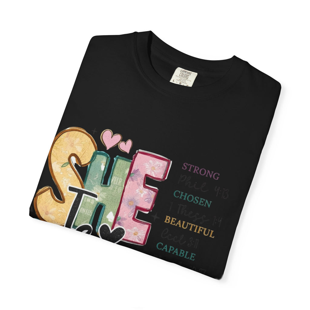 She & Mom Scripture Floral T-Shirt — Faith-Based Mother's Day Gift