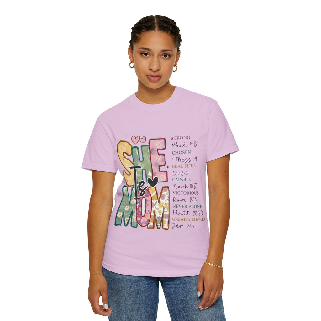 She & Mom Scripture Floral T-Shirt — Faith-Based Mother's Day Gift