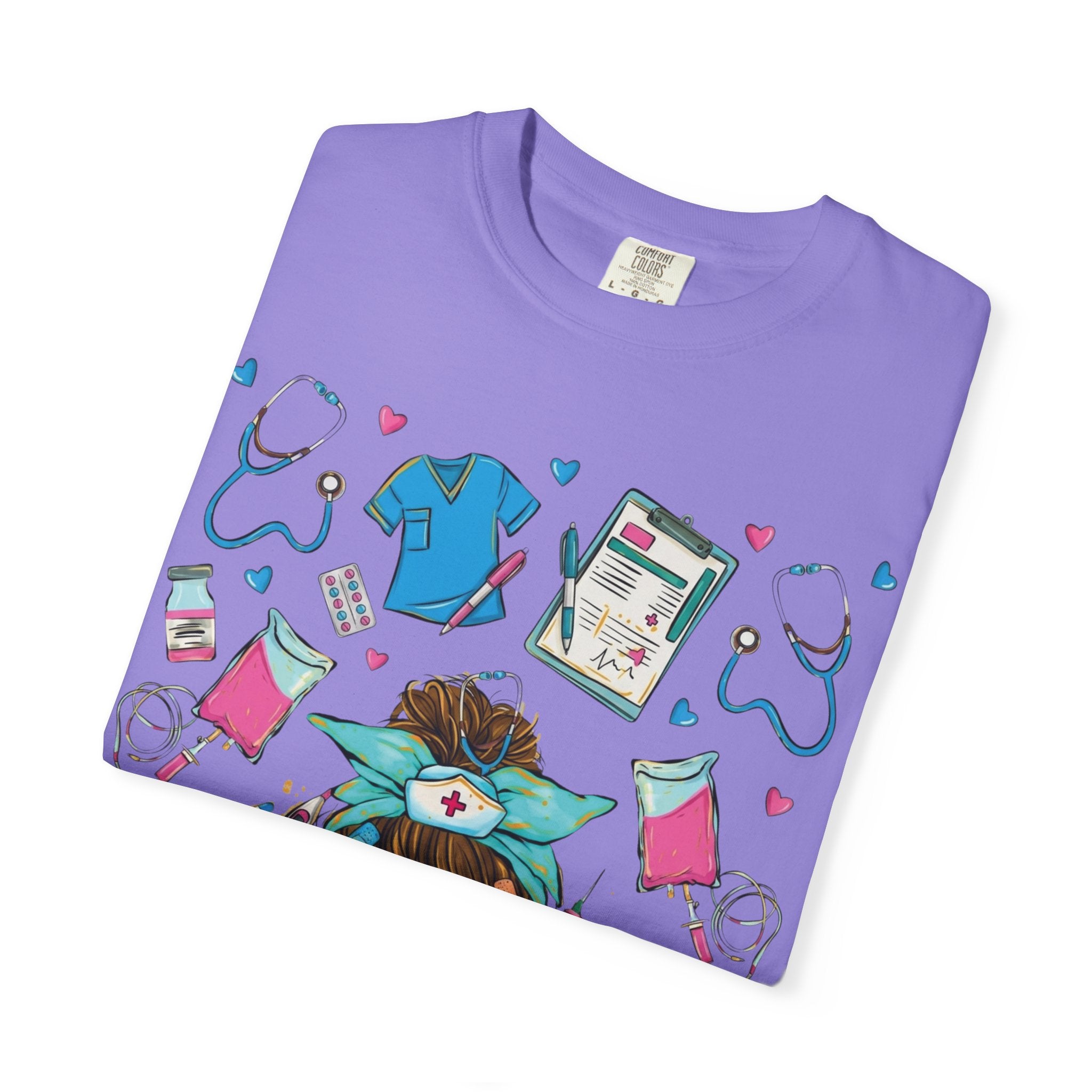 Nurse Life Graphic T-Shirt – #Nurselife Cute Medical Scrubs Design
