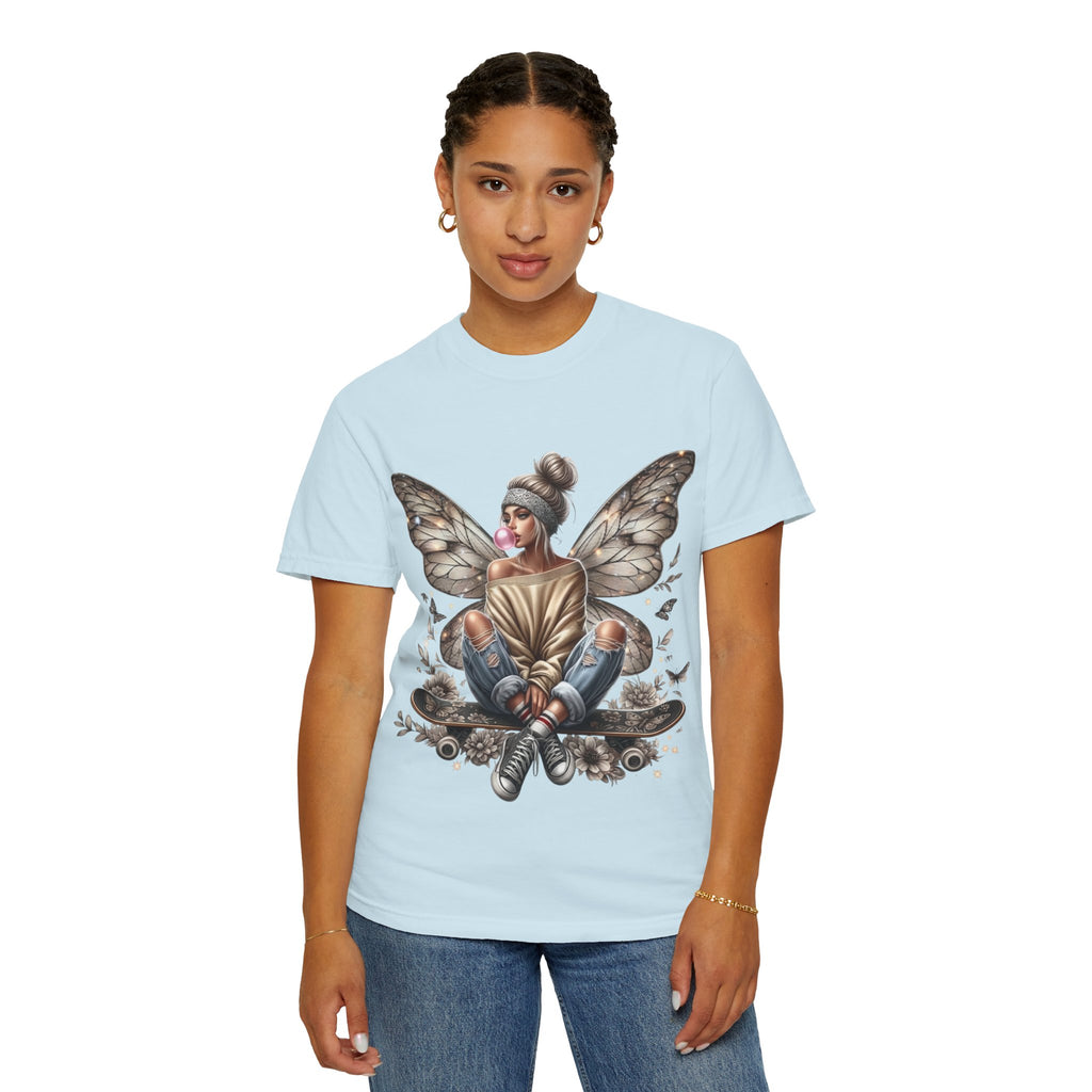 Fairy Skateboard Tee — Urban Butterfly Girl Graphic T-Shirt
