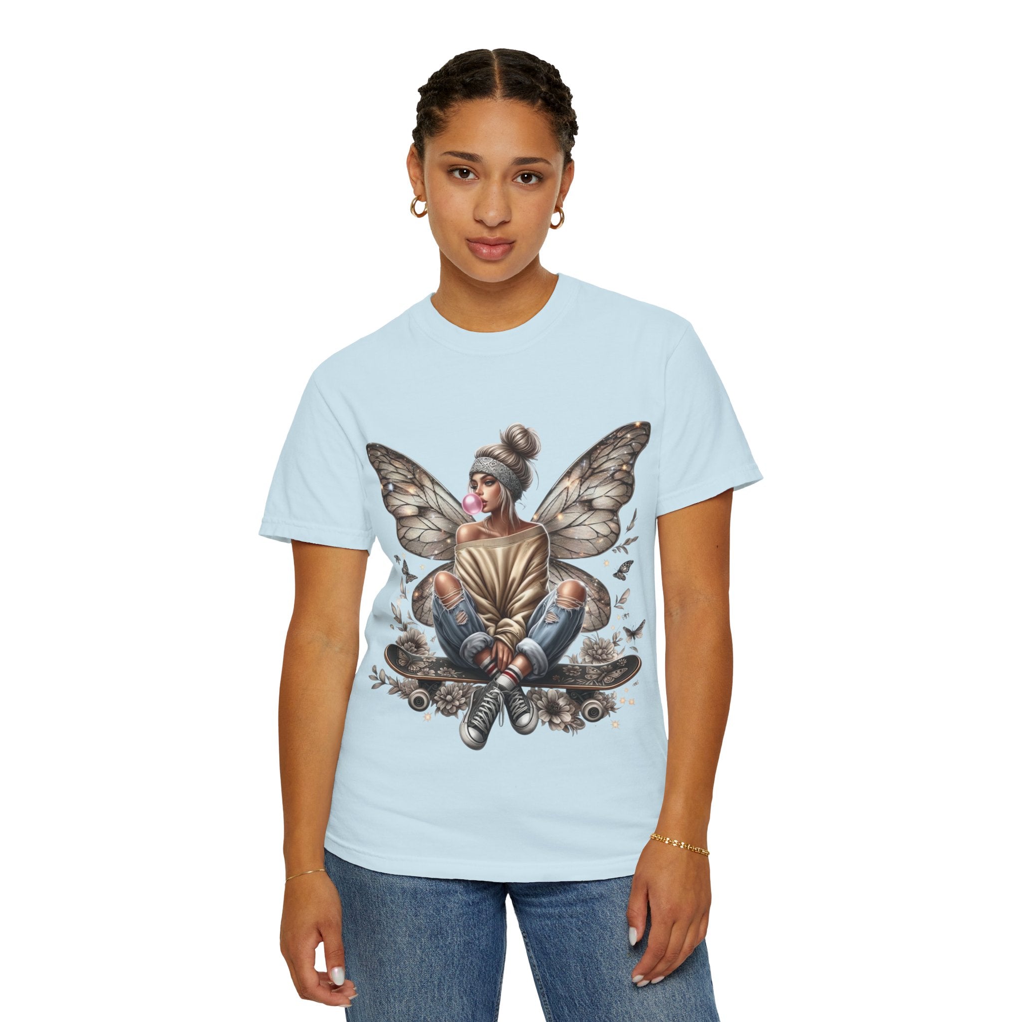 Fairy Skateboard Tee — Urban Butterfly Girl Graphic T-Shirt