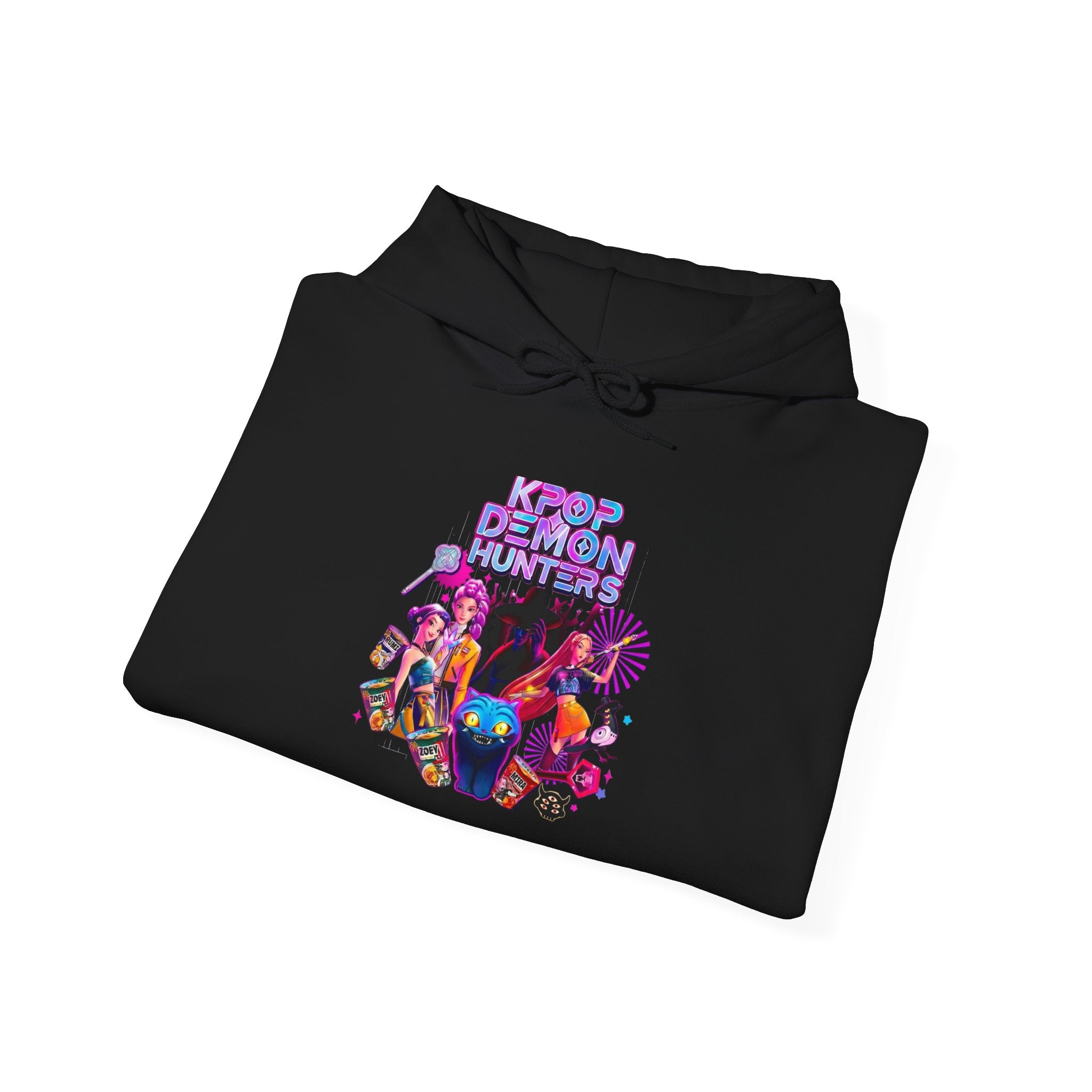 K-pop Demon Hunter Hoodie – Retro Neon ‘Keep Calm and Respawn’ Graphic Hooded Sweatshirt
