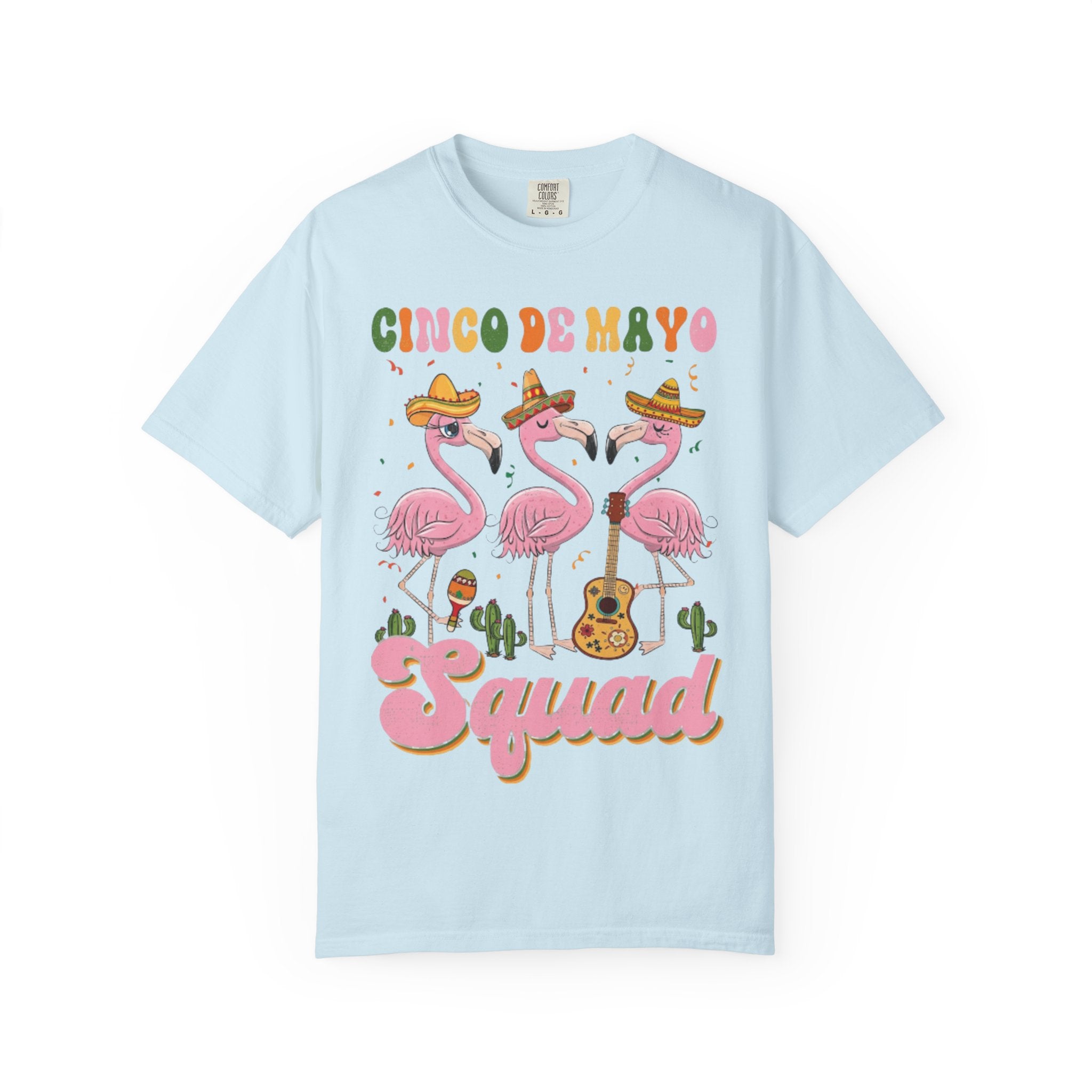 Cinco de Mayo Flamingo Squad T-shirt | Mexican Fiesta Graphic Tee