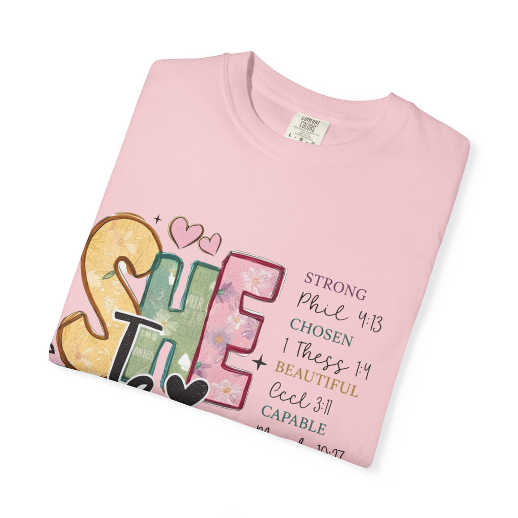 She & Mom Scripture Floral T-Shirt — Faith-Based Mother's Day Gift